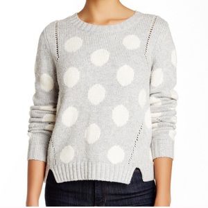 Townsen gray white polka dot knit sweater‎